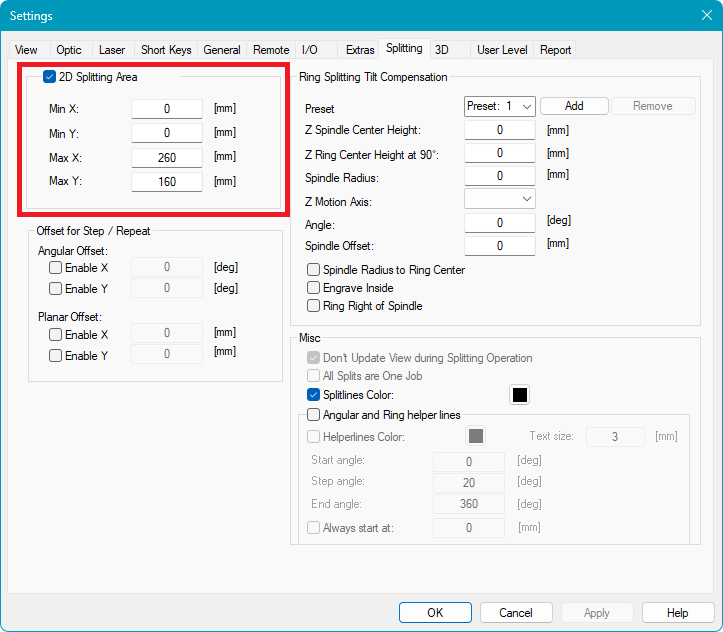settings_splittingSetup